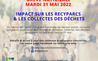 GRÈVE NATIONALE I PERTURBATION DES COLLECTES DES DÉCHETS & FERMETURE DE CERTAINS RECYPARCS
