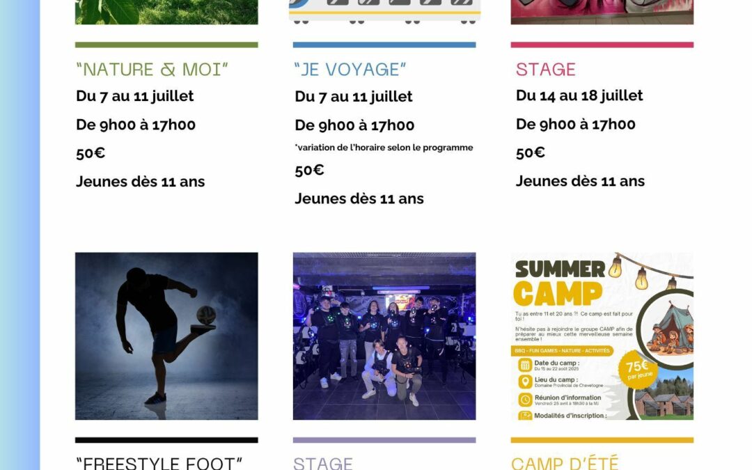 LES STAGES D’ÉTÉ à LA Maison des Jeunes d’Amée