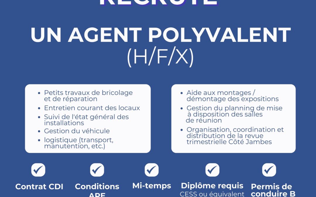 Offre d’emploi : Agent polyvalent (H/F/X)